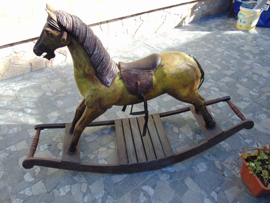 19th Century Wooden Rocking Horse-CAQ-1436326