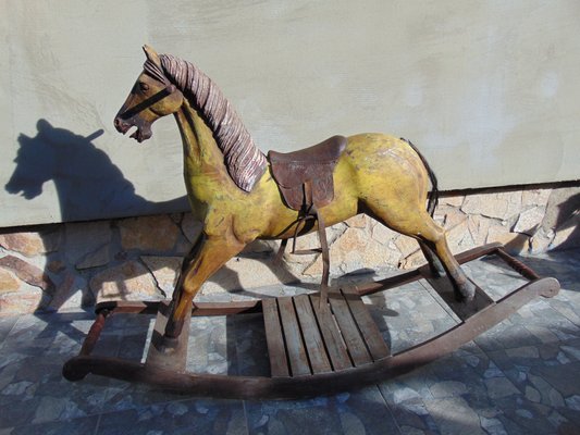 19th Century Wooden Rocking Horse-CAQ-1436326