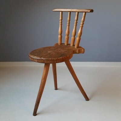 19th Century Wooden Tripod Side Chair-SJU-580593