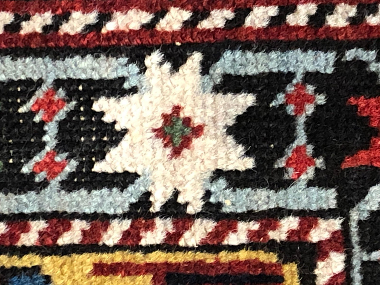 19th Century Yellow and Red Caucasian Talish Rug with Flower Pattern, 1890s