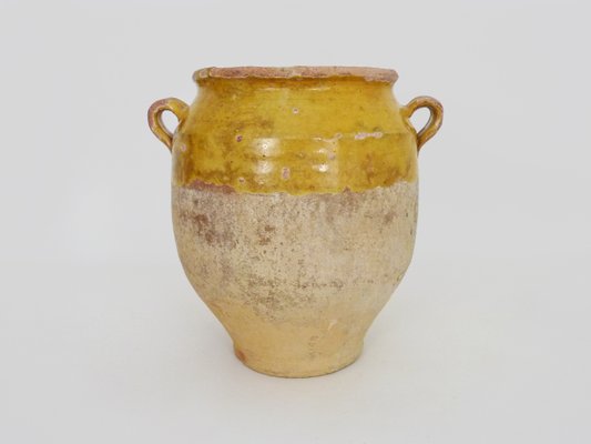 19th Century Yellow Glazed Confit Pot, South West of France-MZP-2020089