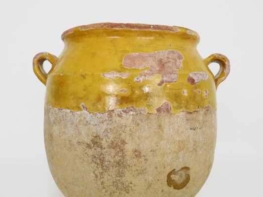 19th Century Yellow Glazed Confit Pot, South West of France-MZP-2020089