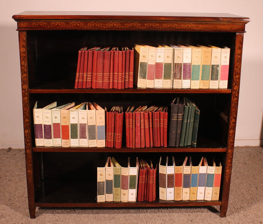 19th CenturyOpen Bookcase in Mahogany and Marquetry, England