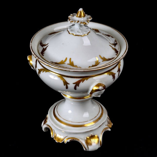 19th CenturyTripod Fruit Bowl with Lid Paris Porcelain