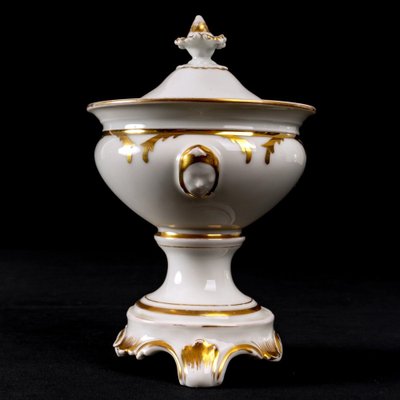 19th CenturyTripod Fruit Bowl with Lid Paris Porcelain-UQL-1730106