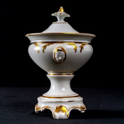 19th CenturyTripod Fruit Bowl with Lid Paris Porcelain-UQL-1730106