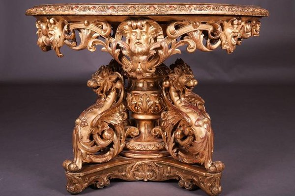 19th Napoleon III Salon Table in Giltwood, 1840s-FLW-1402118