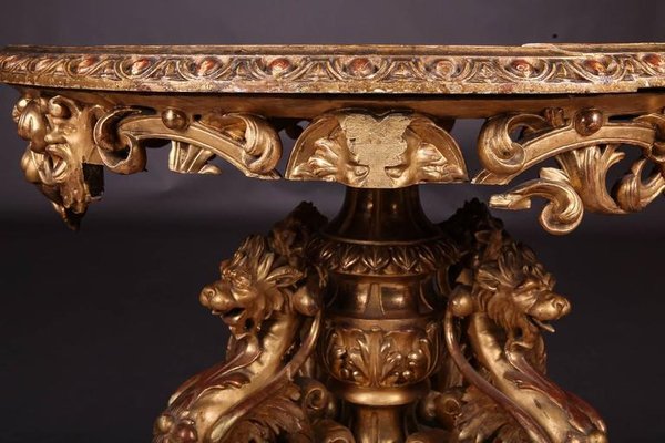 19th Napoleon III Salon Table in Giltwood, 1840s-FLW-1402118