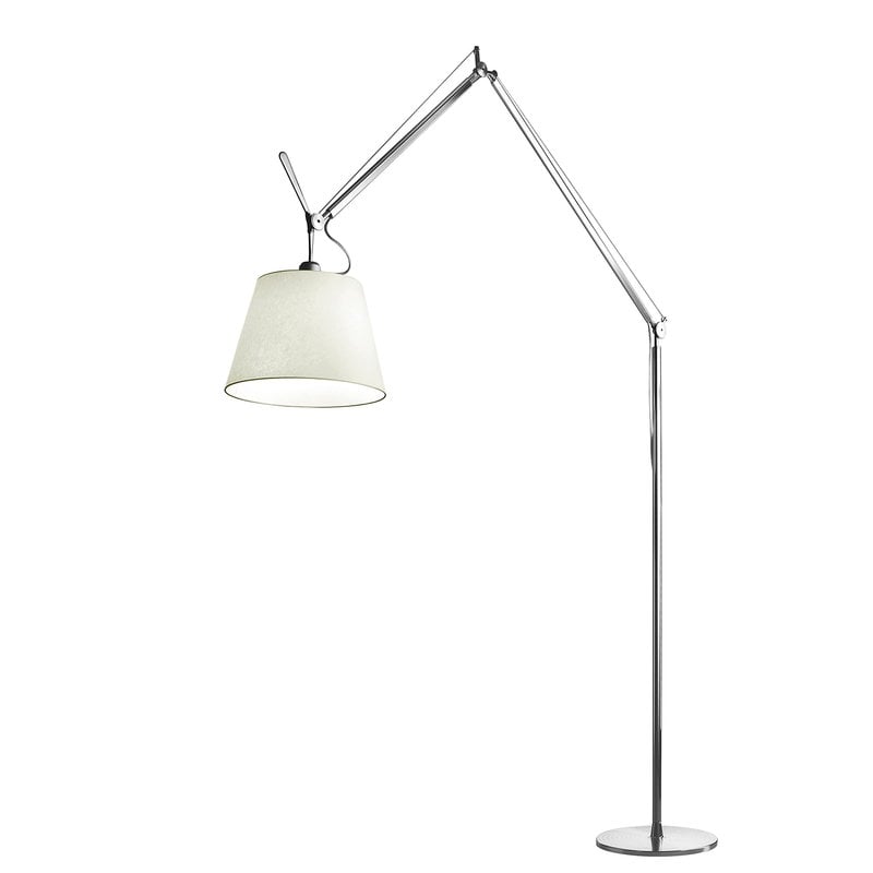 Tolomeo Mega floor lamp 42 cm by Artemide #aluminium - parchment #