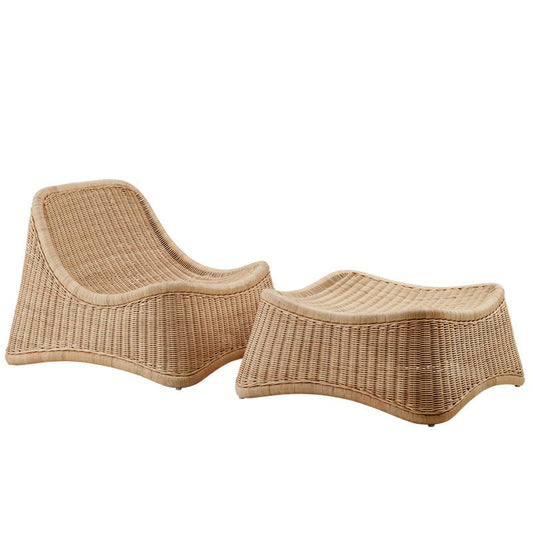 Chill lounge chair and stool by Sika-Design #natural rattan #