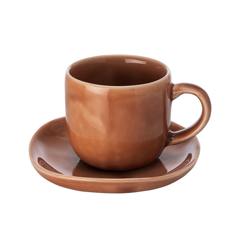 Svelte coffee cup and plate by Heirol #1,2 dl, terracotta #