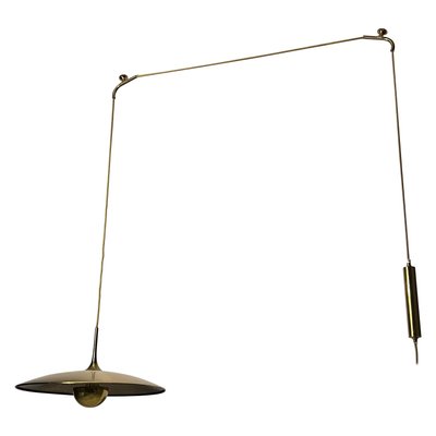 1st Edition Brass Pendant Lamp with Counterweight attributed to Florian Schulz, 1960s-PUK-2022202