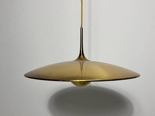 1st Edition Brass Pendant Lamp with Counterweight attributed to Florian Schulz, 1960s-PUK-2022202