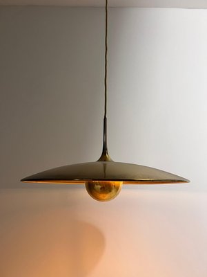 1st Edition Brass Pendant Lamp with Counterweight attributed to Florian Schulz, 1960s-PUK-2022202