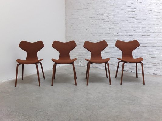 1st Edition Grand Prix Chairs by Arne Jacobsen for Fritz Hansen, Set of 4, 1959-MHV-1745008