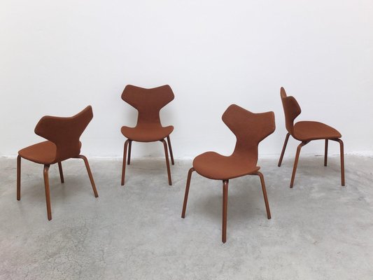 1st Edition Grand Prix Chairs by Arne Jacobsen for Fritz Hansen, Set of 4, 1959-MHV-1745008