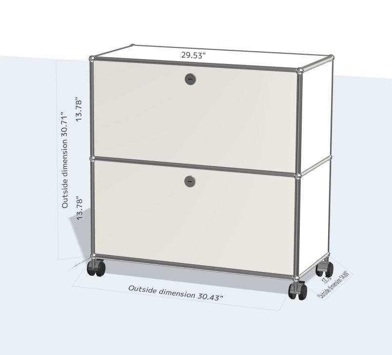 1x2 모듈 사이드보드 바퀴(castors) 포함 (2 도어) [W750XD350XH(350+350) with 2 doors and castors]