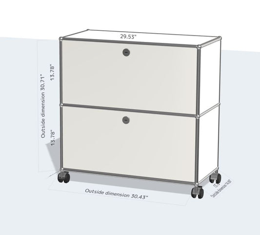 1x2 모듈 사이드보드 바퀴(castors) 포함 (2 도어) [W750XD350XH(350+350) with 2 doors and castors]