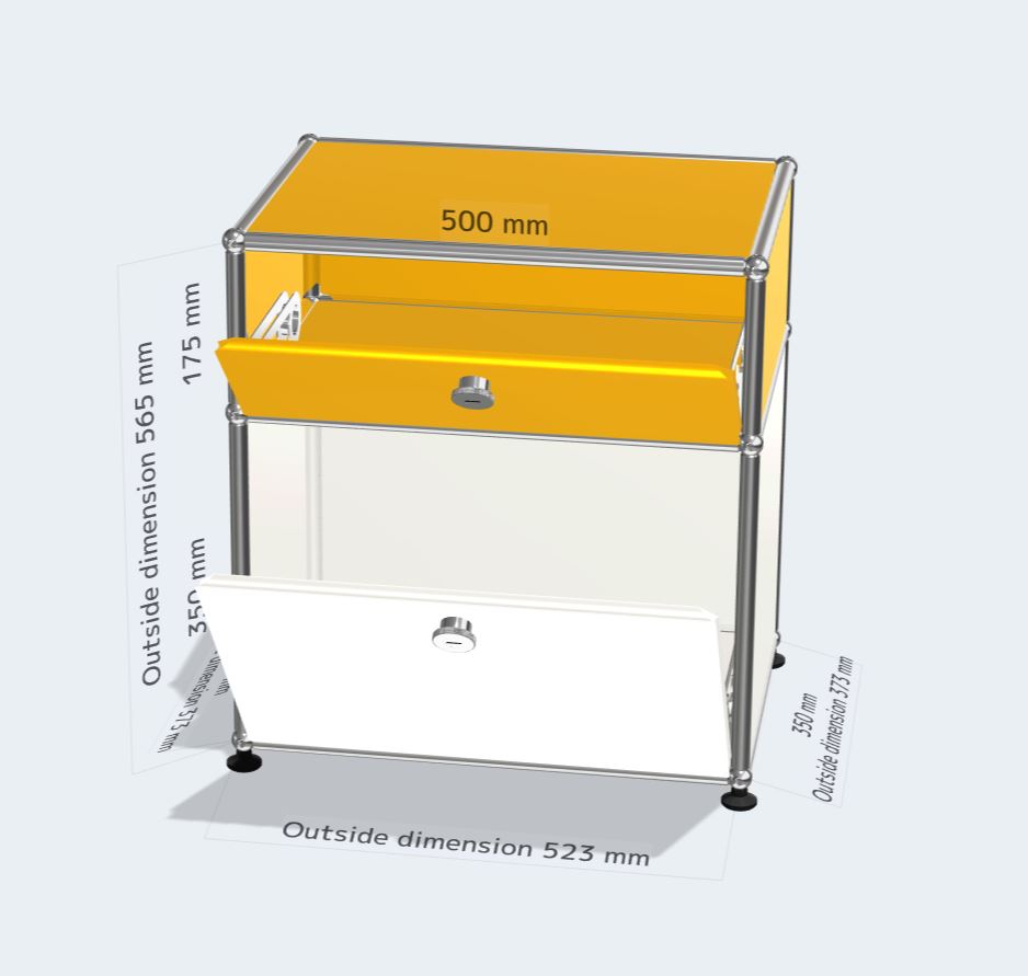 1x2 module (2 drop down doors) [W500XD350xH(350+175)]