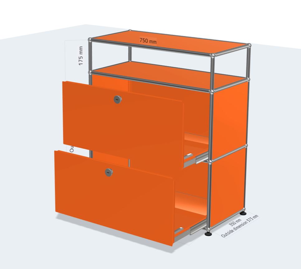 1x3 module highboard(2 extension doors & 1 panel) [W750XD350XH(350+350+175)]