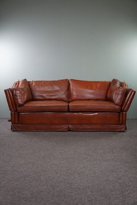 2.5 Seat Castle Bench in Cognac Leather-HPP-1779856