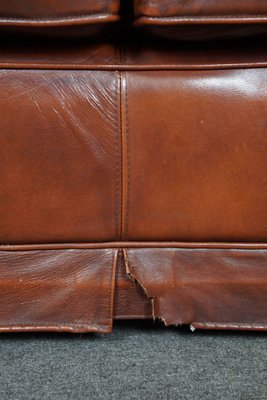 2.5 Seat Castle Bench in Cognac Leather-HPP-1779856