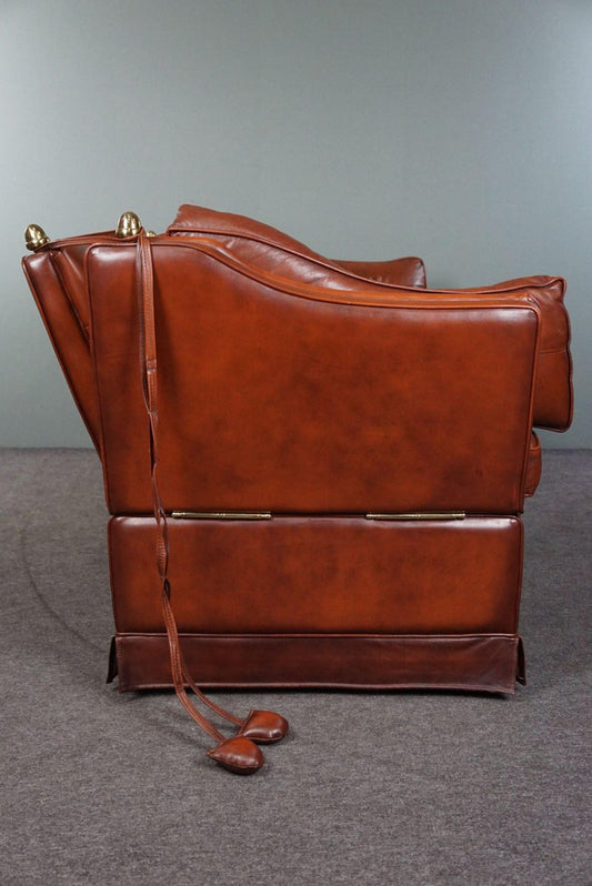 2.5 Seat Castle Bench in Cognac Leather