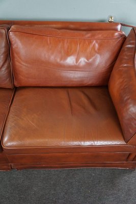 2.5 Seat Castle Bench in Cognac Leather-HPP-1779856