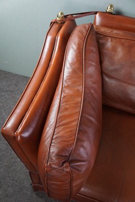 2.5 Seat Castle Bench in Cognac Leather-HPP-1779856