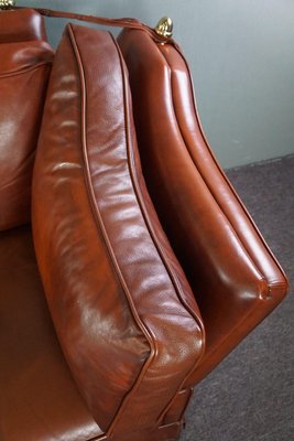 2.5 Seat Castle Bench in Cognac Leather-HPP-1779856