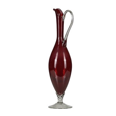 2-Colored Blown Glass Carafe, 1950s-RAQ-1756870