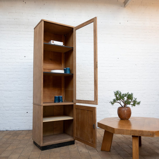 2-Door Oak Display Case, 1950s