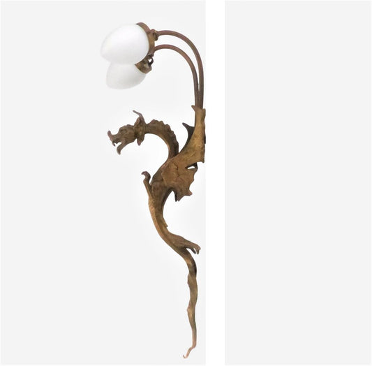 2 -Light Gilded Bronze Dragon Wall Light