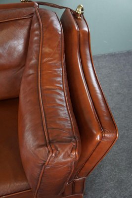 2 Seat Castle Bank Made from High -Quality Cattle Lecturer in Cognac Color-HPP-1779861