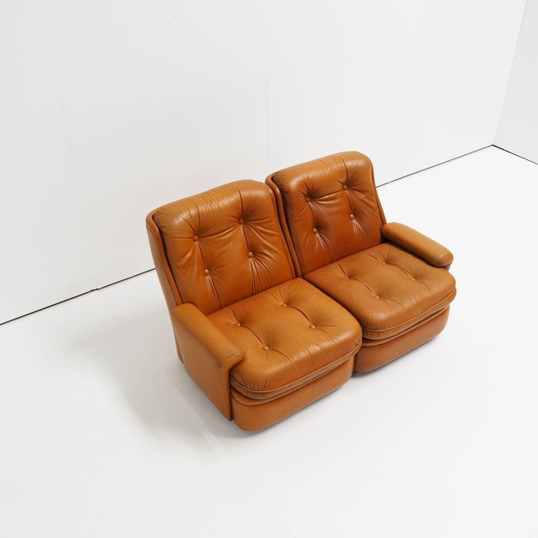 2-Seat Sofa in Leather by Michel Cadestin for Airborne