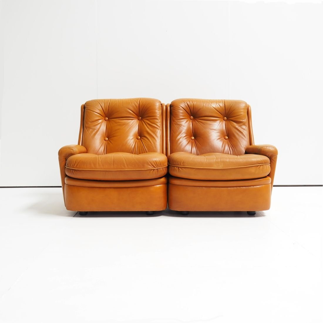 2-Seat Sofa in Leather by Michel Cadestin for Airborne