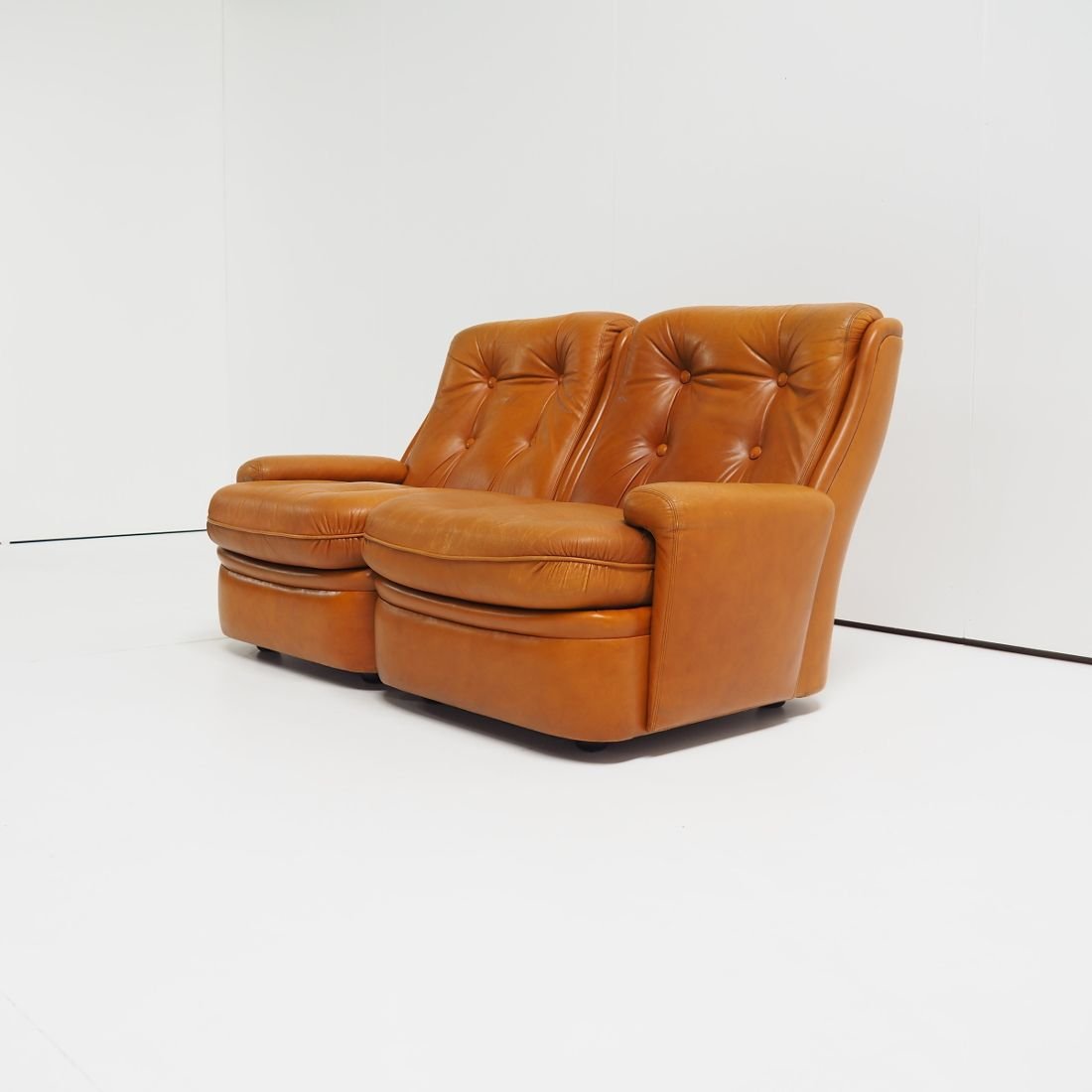 2-Seat Sofa in Leather by Michel Cadestin for Airborne