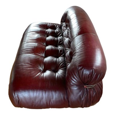 2-Seater Brown Leather Soriana Sofa by Afra and Tobia Scarpa for Cassina, 1969-RPH-975024