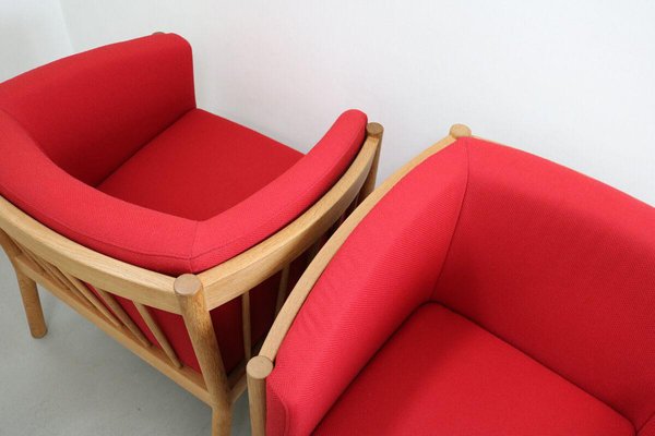 2-Seater Sofa and Armchairs in Oak and Teak from FDB Mobler, Denmark, 1980s, Set of 3-FJP-1717645