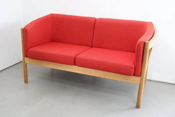 2-Seater Sofa and Armchairs in Oak and Teak from FDB Mobler, Denmark, 1980s, Set of 3-FJP-1717645