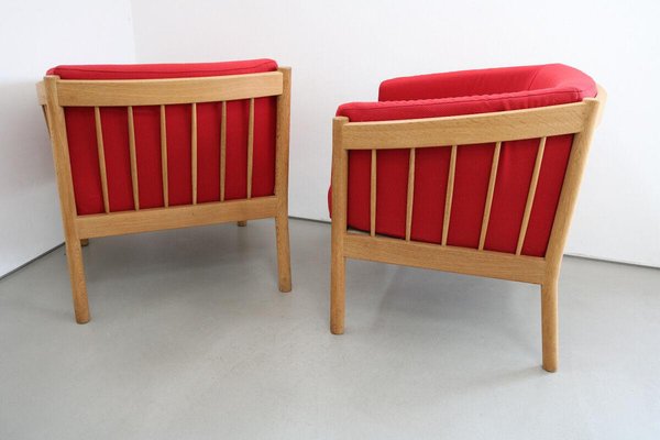 2-Seater Sofa and Armchairs in Oak and Teak from FDB Mobler, Denmark, 1980s, Set of 3-FJP-1717645