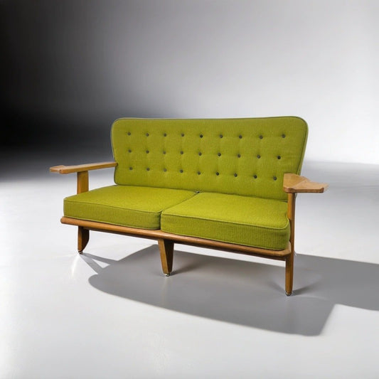 2 Seater Sofa attributed to Guillerme and Jacques Chambron, 1960s