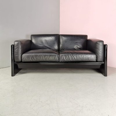 2-Seater Sofa in Black Leather by Gavina for Studio Simon, 1970s-PRS-1438356