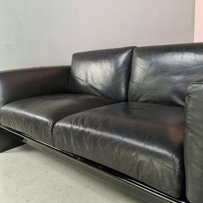 2-Seater Sofa in Black Leather by Gavina for Studio Simon, 1970s-PRS-1438356