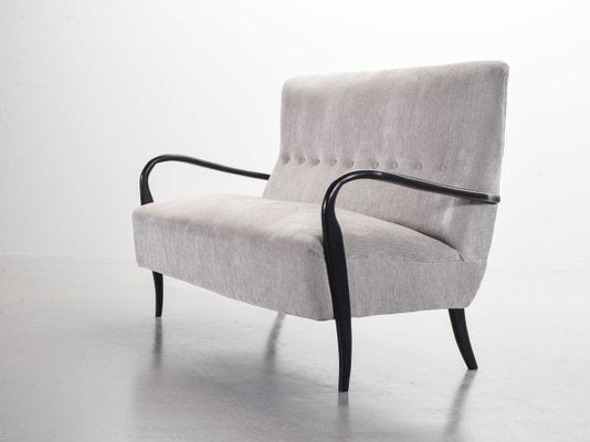 2-Seater Sofa in Grey Silver Fabric by Guglielmo Ulrich, 1950s-IXC-811669