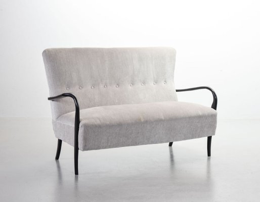 2-Seater Sofa in Grey Silver Fabric by Guglielmo Ulrich, 1950s-IXC-811669