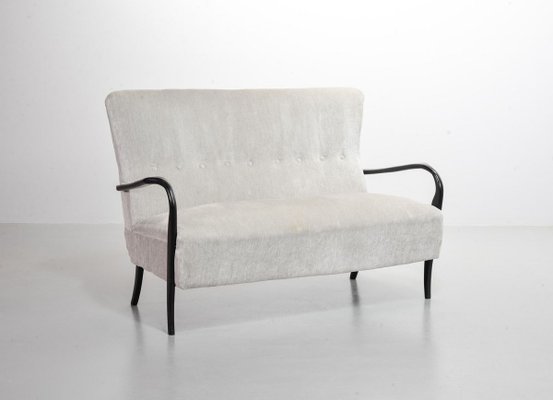 2-Seater Sofa in Grey Silver Fabric by Guglielmo Ulrich, 1950s-IXC-811669