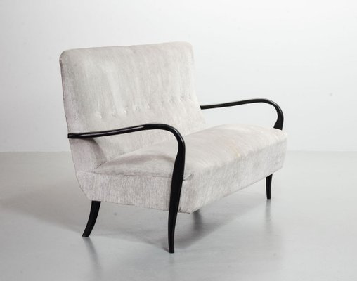 2-Seater Sofa in Grey Silver Fabric by Guglielmo Ulrich, 1950s-IXC-811669