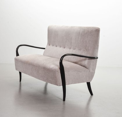 2-Seater Sofa in Grey Silver Fabric by Guglielmo Ulrich, 1950s-IXC-811669