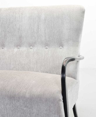 2-Seater Sofa in Grey Silver Fabric by Guglielmo Ulrich, 1950s-IXC-811669